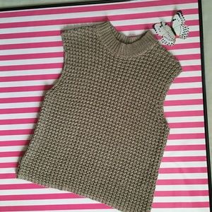 DKNY Brown Sleeveless Sweater